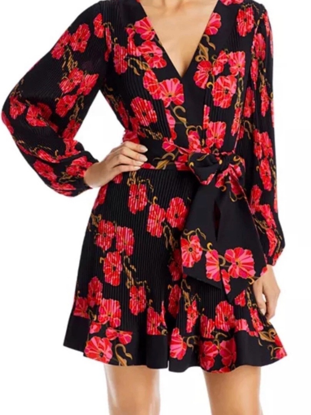 MILLY LIV PLEATED MINI DRESS
